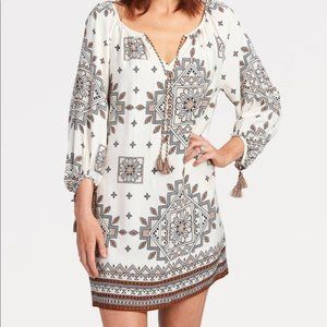Lovestitch Boho Gypsy Mini Shift Dress Tassle
